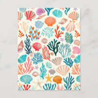 Colourful Tropical Summer Coral Seashell