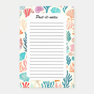 Colourful Tropical Summer Coral Seashell Post-it Notes