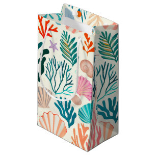 Colourful Tropical Summer Coral Seashell Small Gift Bag