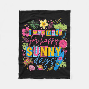 Colourful tropical summer happy quote beach surf fleece blanket