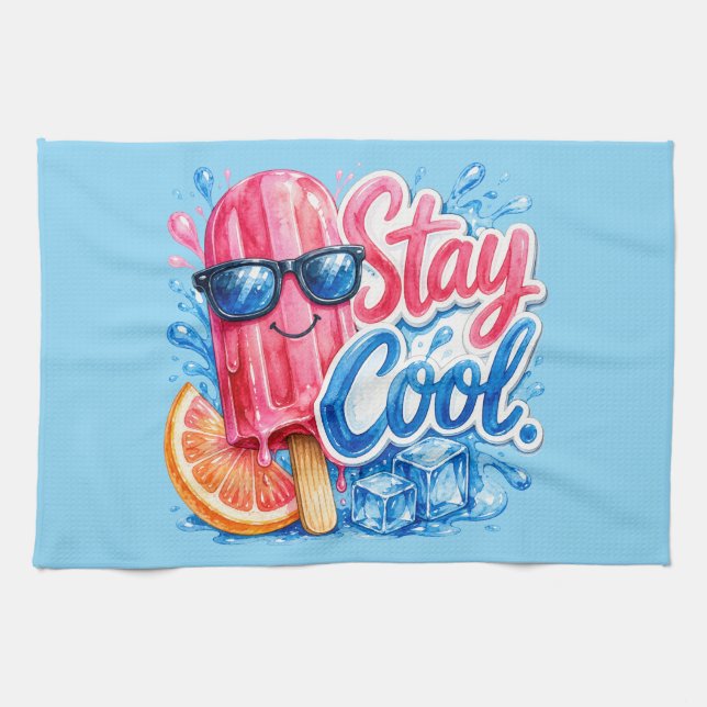 Colourful Tropical Summer Kitchen Towel (Horizontal)