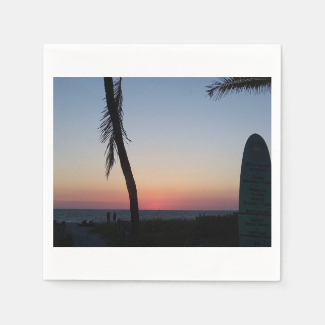 Colourful tropical sunset on napkins (Front)