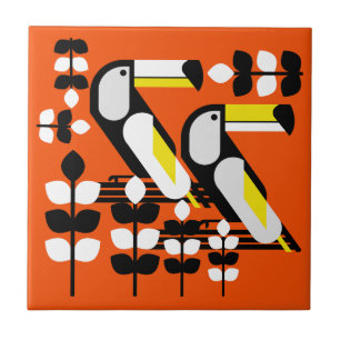 Colourful Tropical Toucan Artwork Tile