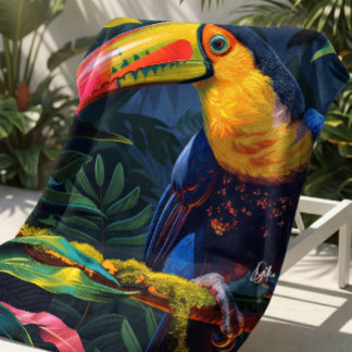 Colourful Tropical Toucan Beach Towel