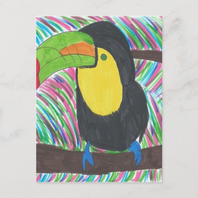Colourful Tropical Toucan Postcard (Front)