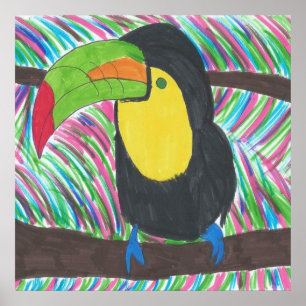 Colourful Tropical Toucan Poster