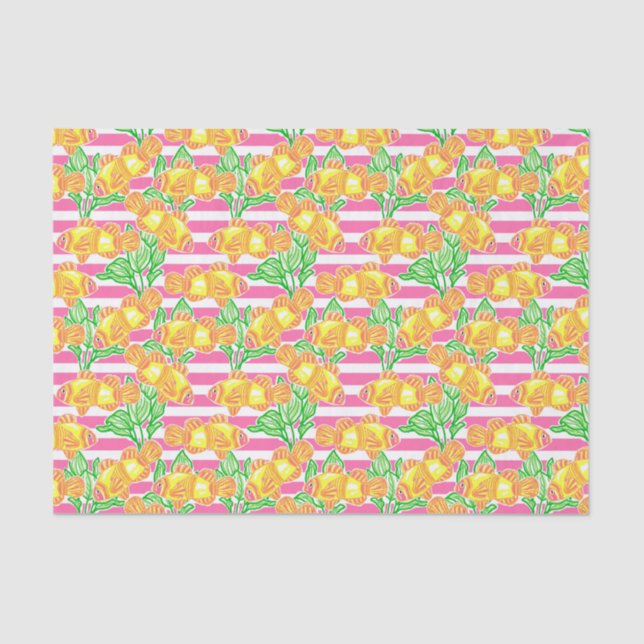 Colourful Tropical Turtles Pattern Tissue Paper (Front)