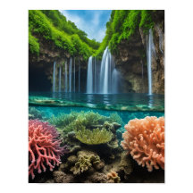 Colourful tropical waterfalls