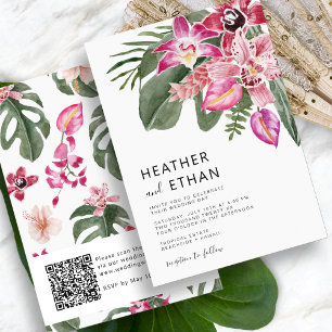Colourful Tropical Wedding Invitation