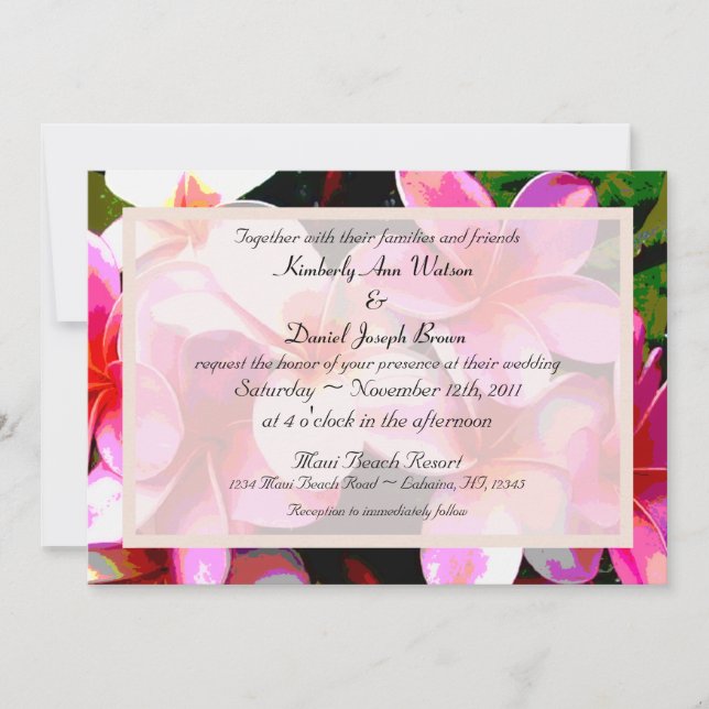 Colourful Tropical Wedding Invitation (Front)