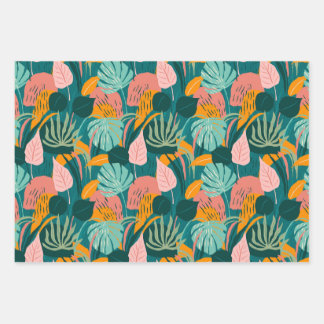 Colourful Tropicals: Fan Palms Wrapping Paper Sheet