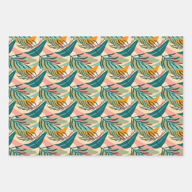 Colourful Tropicals: Swaying Palms Wrapping Paper (Front)