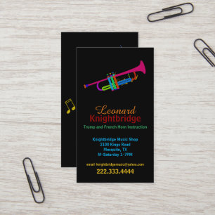 Colourful Trumpet Business Card
