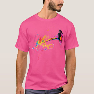 Colourful Trumpet Player Jazz Music Lover T-Shirt