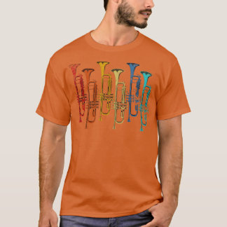 Colourful Trumpet Retro Jazz Musician Trumpeter T-Shirt