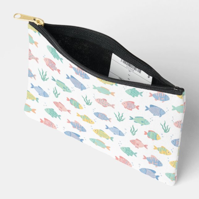 Colourful Tulimet Tropical Fish Pattern Accessory Pouch (Open)