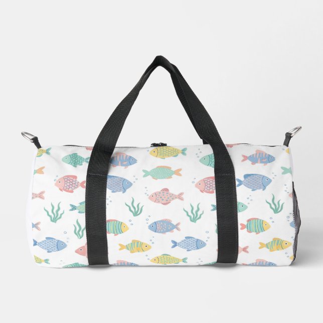 Colourful Tulimet Tropical Fish Pattern Duffle Bag (Front)