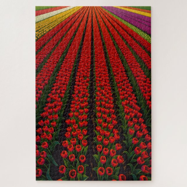 Colourful Tulip Fields Jigsaw Puzzle (Vertical)