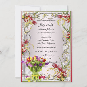 Colourful Tulip Floral Bridal Shower Invitation