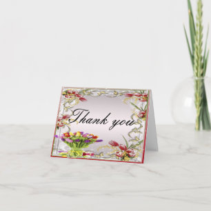 Colourful Tulip Floral Thank You Card