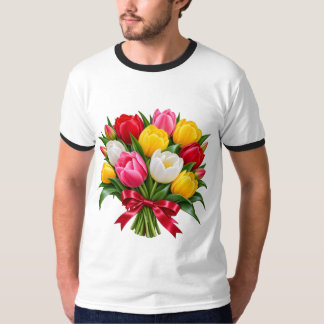 Colourful Tulip Flower Bouquet Classic T-Shirt