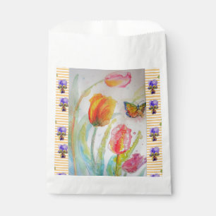 Colourful Tulip Flowers floral Party Favor Bags