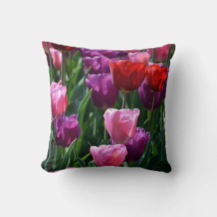 Colourful Tulip Flowers Pillow