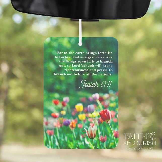 Colourful Tulip Garden Bible Scripture Car Air Freshener (Creator Uploaded)