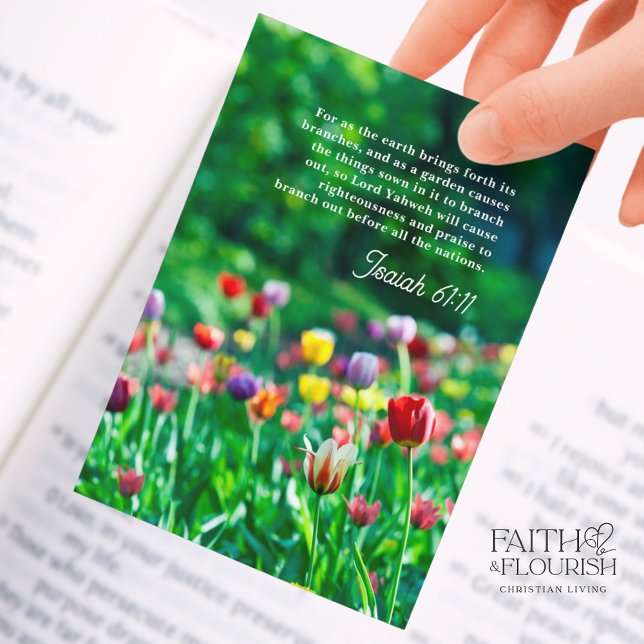 Colourful Tulip Garden Bookmark Bible Scripture Advice Card (Creator Uploaded)