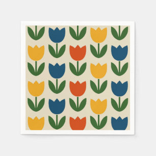 Colourful Tulip Pattern Napkin