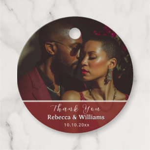 Colourful Tulip Retro Wedding Favour Tag