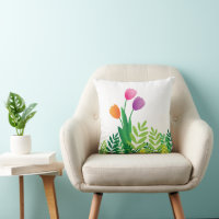 Colourful Tulips and Green Vegetation