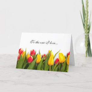 Colourful Tulips Anniversary Greeting Card