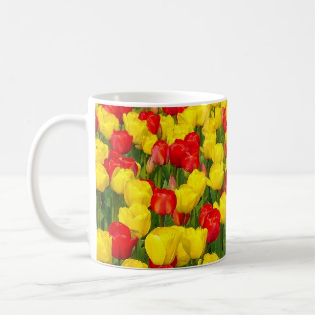 Colourful Tulips Coffee Mug (Left)
