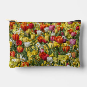 Colourful Tulips & Daffodils Pattern Cosmetic Bag