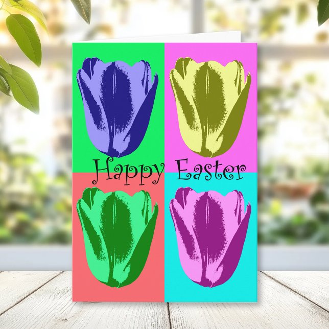 Colourful Tulips Happy Easter Happy Spring Holiday Card (Creator Uploaded)