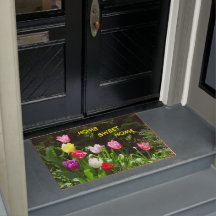 Colourful Tulips HOME SWEET HOME Door Mat