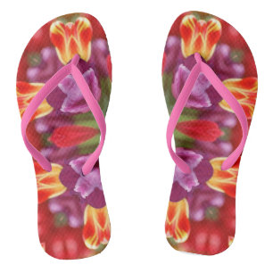 Colourful Tulips Kaleidoscope Jandals