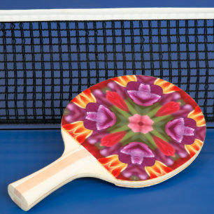 Colourful Tulips Kaleidoscope  Ping Pong Paddle