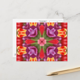 Colourful Tulips Kaleidoscope Postcard