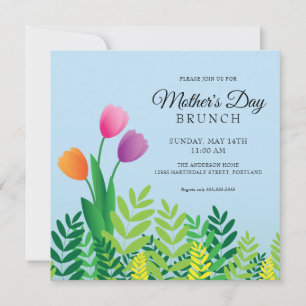 Colourful Tulips Mother's Day Brunch Invitation