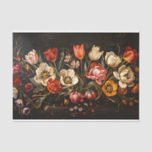 Colourful Tulips Painting Botanical Decoupage Tissue Paper