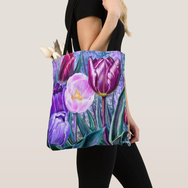 Colourful Tulips Tote Bag (Close Up)