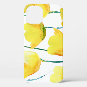 Colourful Tulips Watercolor: Seamless Illustration iPhone 12 Case