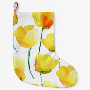 Colourful Tulips Watercolor: Seamless Illustration Small Christmas Stocking