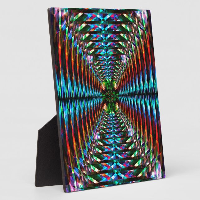 Colourful tunnel pattern plaque (Side)