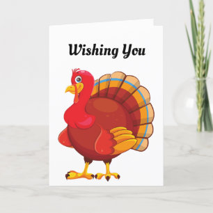Colourful Turkey Thanksgiving Holiday Card