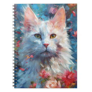 Colourful Turkish Angora cat Notebook