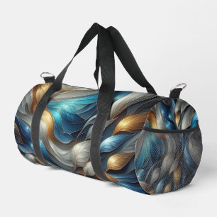 Colourful Turquoise Blue Abstract Duffle Bag
