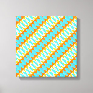 Colourful Turquoise Blue Orange Yellow Pattern Canvas Print